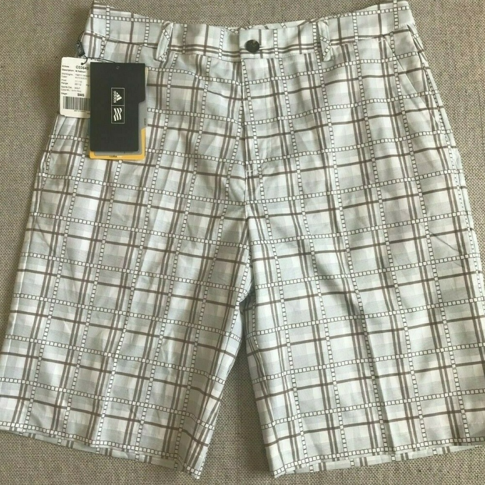 Adidas Climalite Plaid Golf Shorts Mens 32 NEW